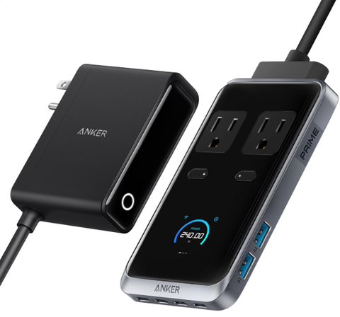 Anker Prime Charging Station, 240W 8-in-1 USB C Power Strip, 5 ft Detachable Extension Cord, 2 AC, 4 USB C, 2 USB A