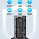 Power Strip Tower with Multiple Outlets, Flat Plug Surge Protector Tower Extension Cord with 12 AC Outlets 4 USB Ports (2 USB C), 6FT Cord P — photo 3