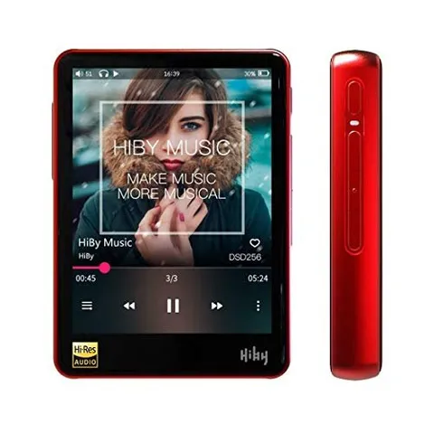 HiBy R3 Ultraportable Touchscreen Hi-Fi Network Music Player Bluetooth MP3 Player High Resolution Audio Player (Red)